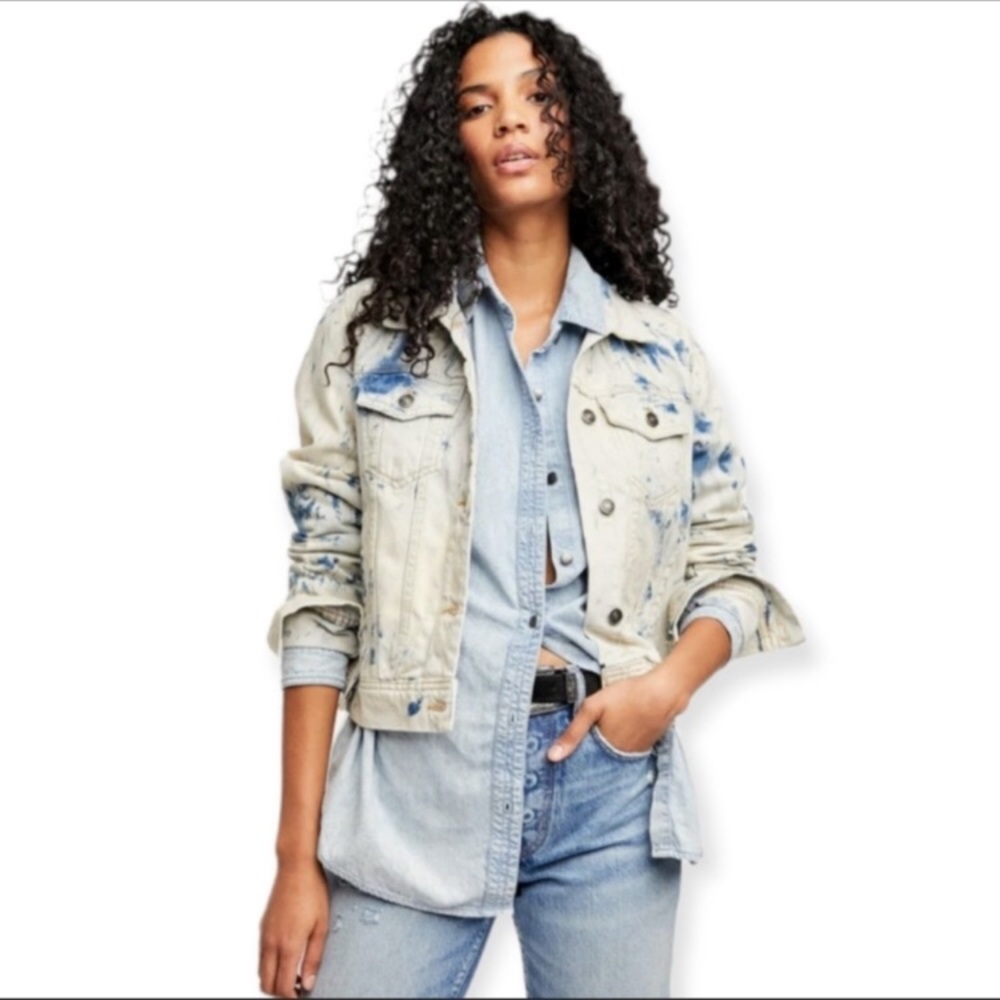 Free people jones tie dye jacket, size small